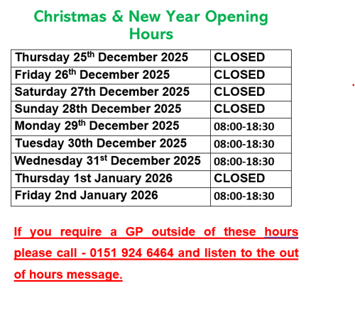 Christmas Hours 2025